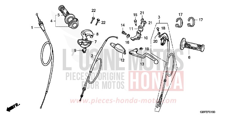 SCHALTER/KABEL von CR85R "Big Wheel" EXTREME RED (R292) von 2007